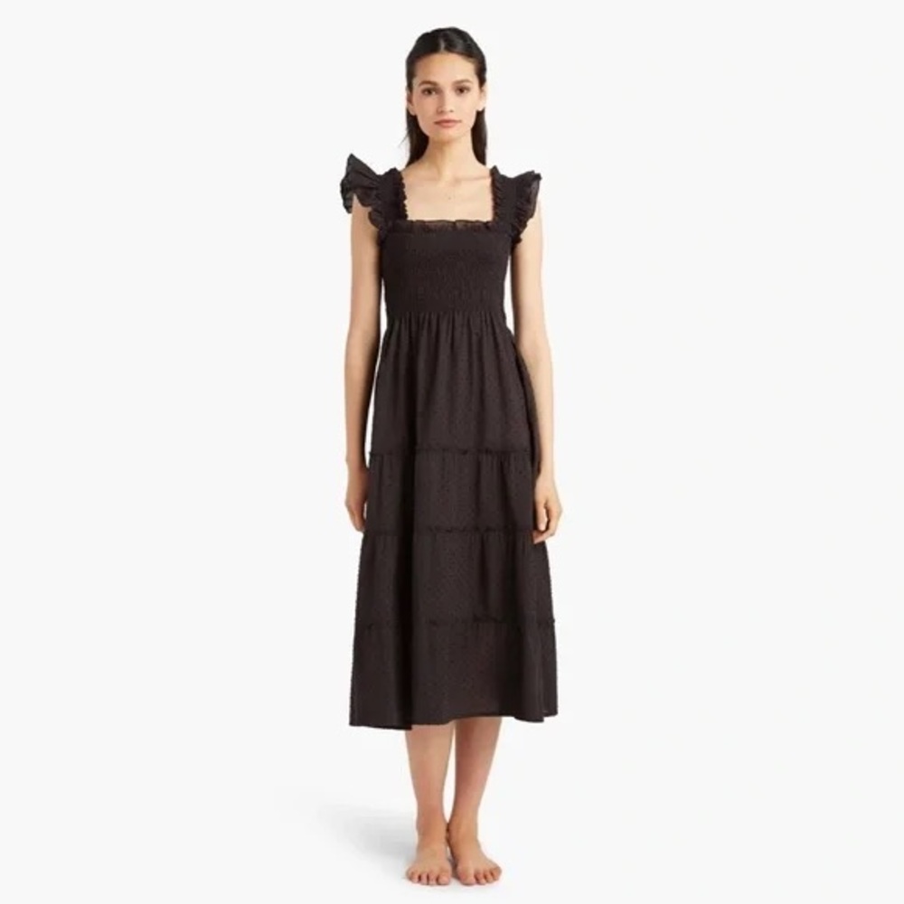 Hill House Nap Dress - Black Swiss Dot Ellie size S